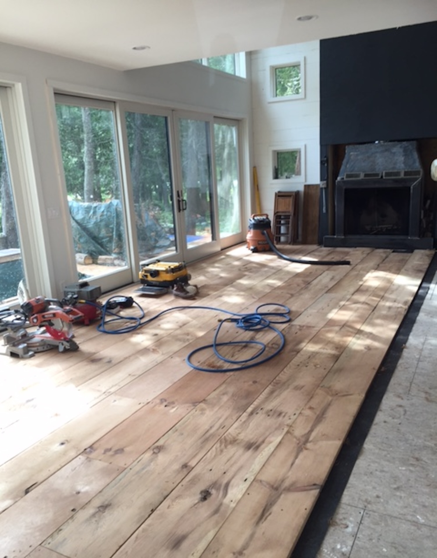 Hardwood flooring in a client's vacation home.