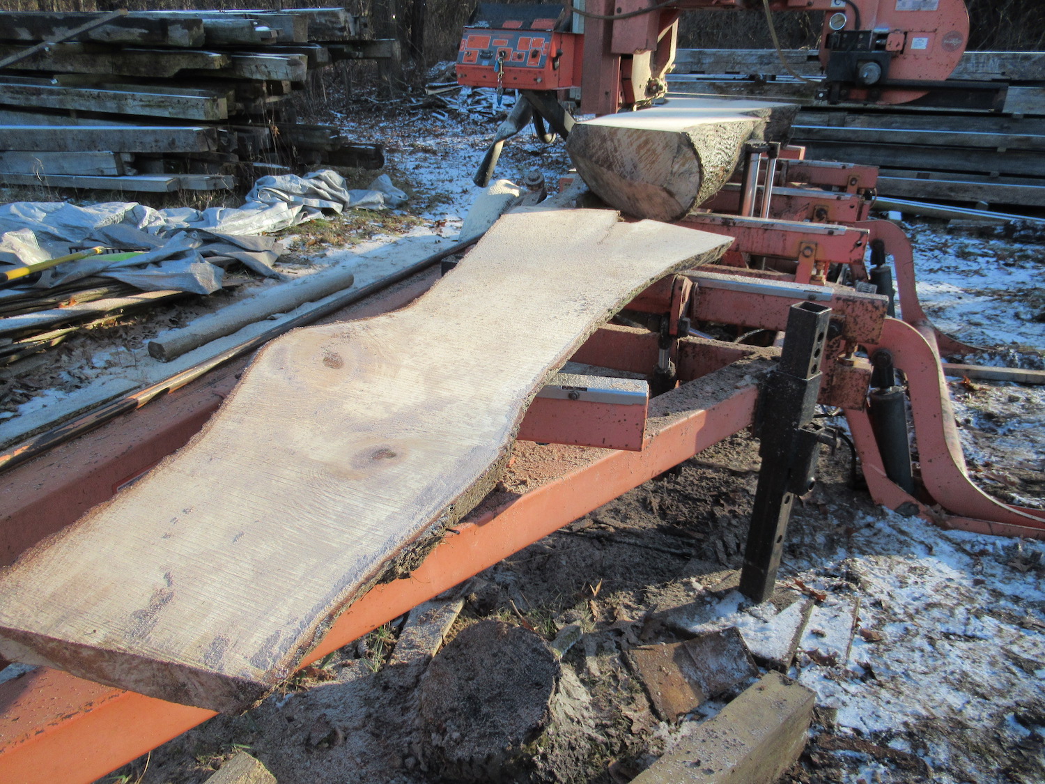 A live edge sawmill on our sawmill